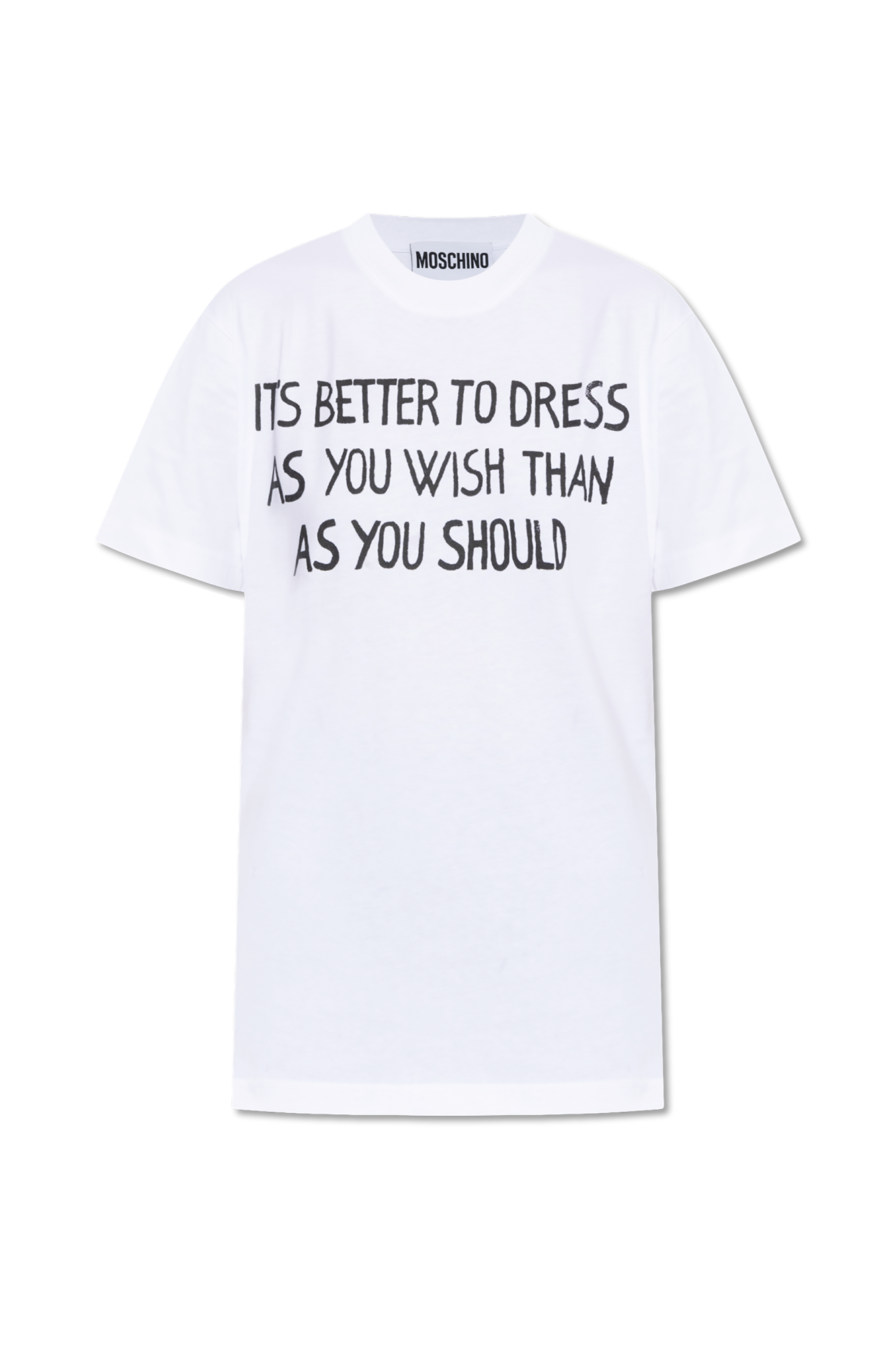 Tシャツ・カットソー Moschino SS25 T-SHIRT WITH PRINT (07160541 1001) White T-shirt with print Moschino - Vitkac Canada